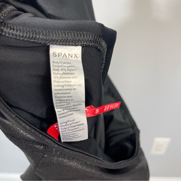 SPANX READY TO WOW FAUX LEATHER BLACK LEGGINGS 2437 SEXY PANTS SIZE S PETITE P - Picture 8 of 14